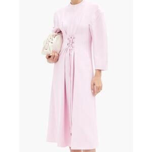 TIBI Lace-Up Crepe Midi Dress Purple‎ Lilac Size 8 Spring Pastel Easter